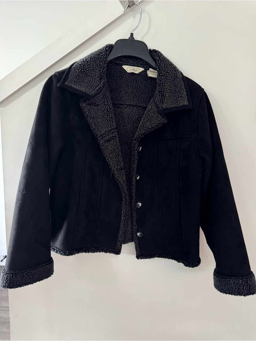 L.L. Bean Black Sherpa-Lined Jacket